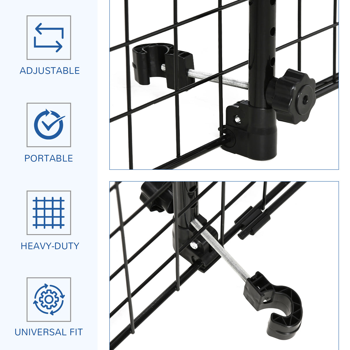 Adjustable Dog Car Barrier, Heavy Duty Dog Fence Car Safety Guard Gate for SUV, Vans, Trucks