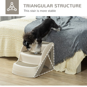 Portable Pet Stairs Foldable Steps for Small Dogs and Cats 3-Step with Non-slip Treads for Beds Sofas, Cream – view 7