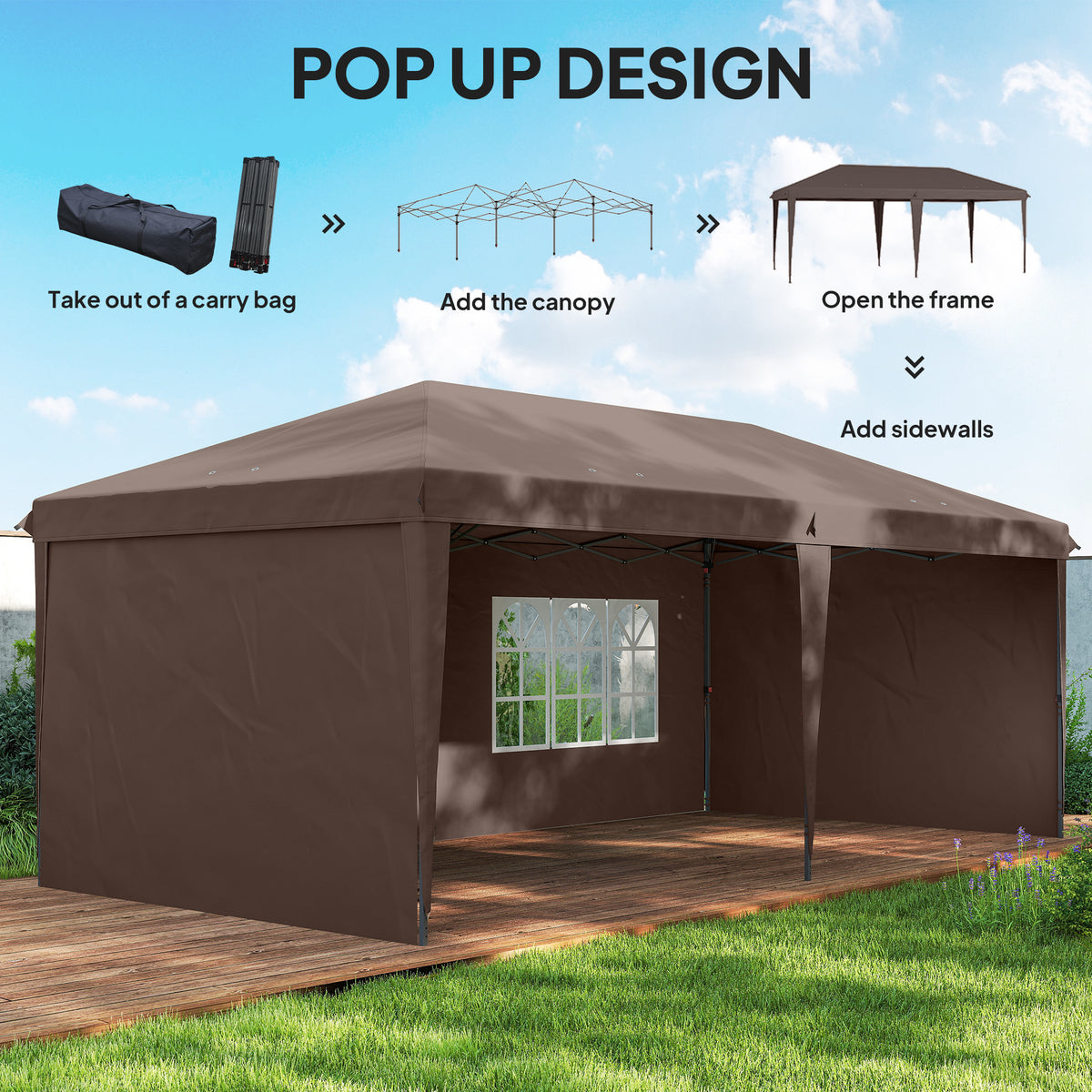 10' x 20' Outdoor Pop Up Canopy Tent Party Tent Instant Shelter W/ Carrying Bag, Blue – view 10