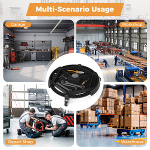 Mobile Automotive Tool Creeper with 3 Swivel Casters and 4 Compartments-Black view 8