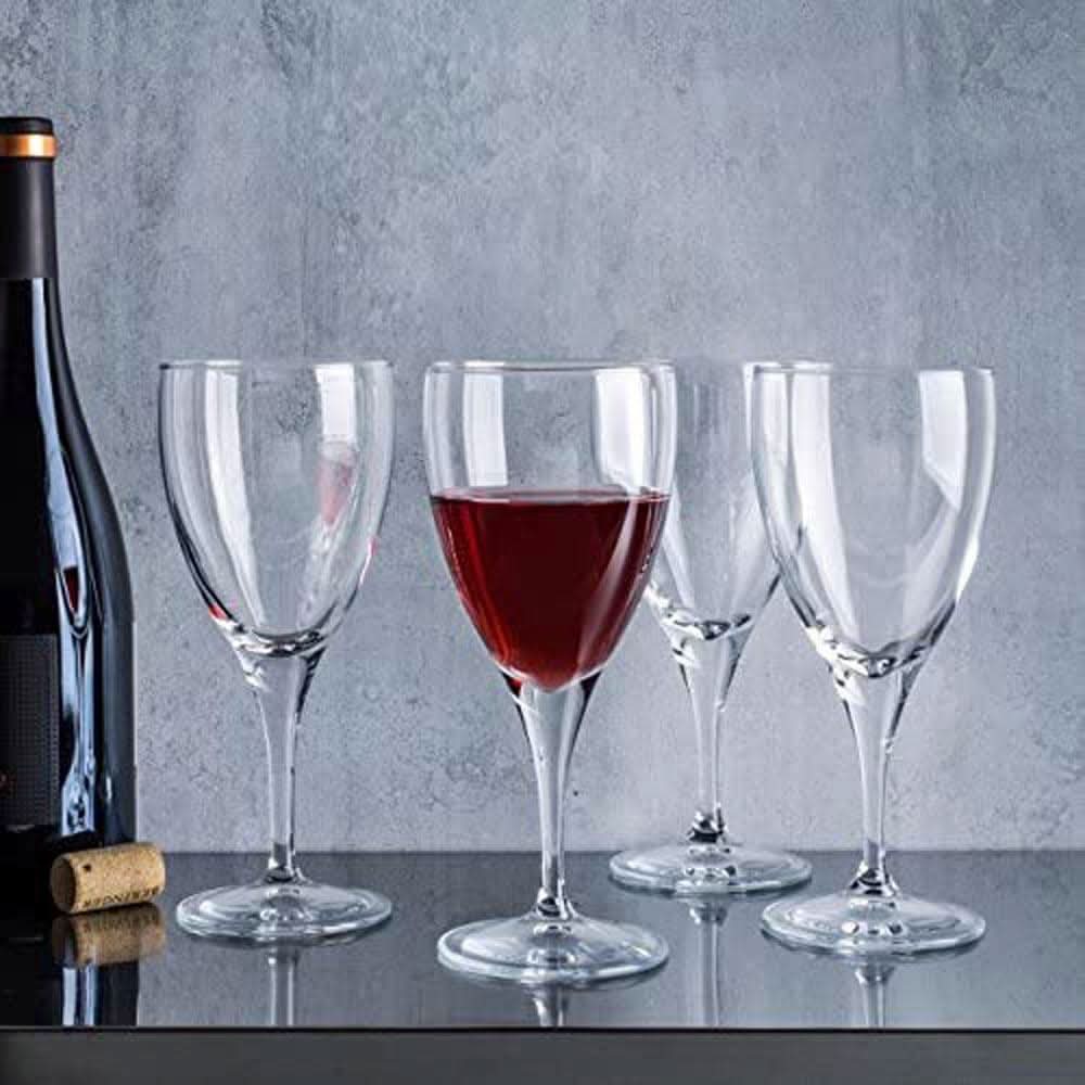 Milano Wine Glasses, Set of 4, 10 oz Stemmed Glasses for Red and White | Kitchen Smart