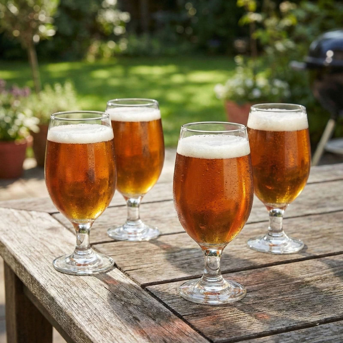 Eva Craft Beer Glasses, Set of 4, 13 oz Stemmed Tulip Glasses | Kitchen Smart