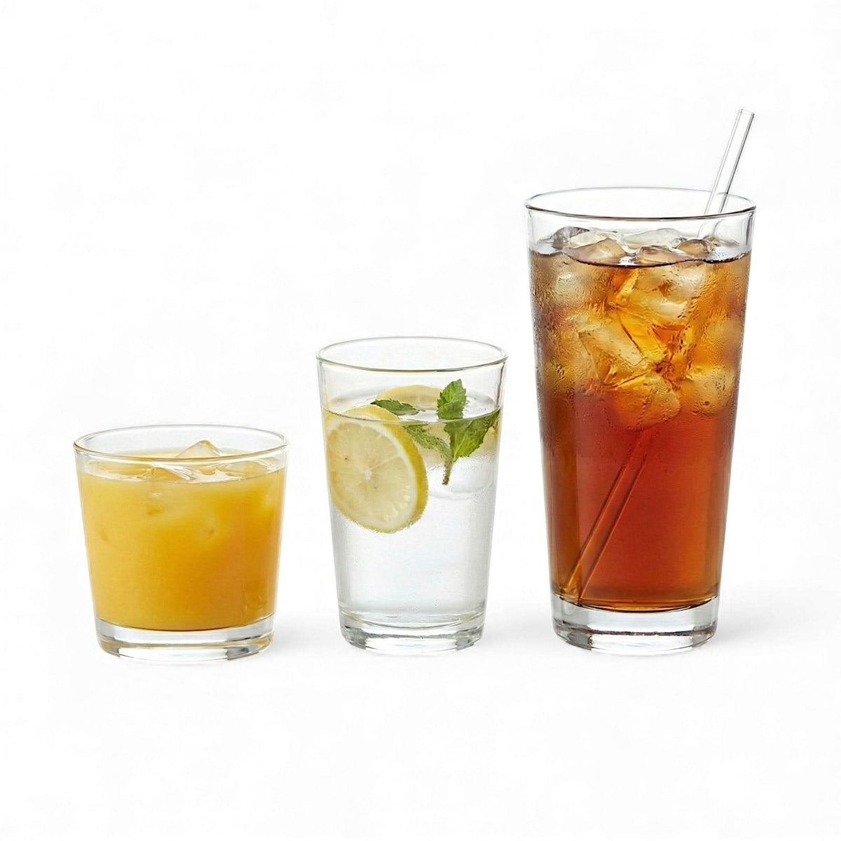 Lucia Everyday Glassware, Set of 18, 200 ml Juice, 240 ml Rocks, 480 ml Highball | Kitchen Smart