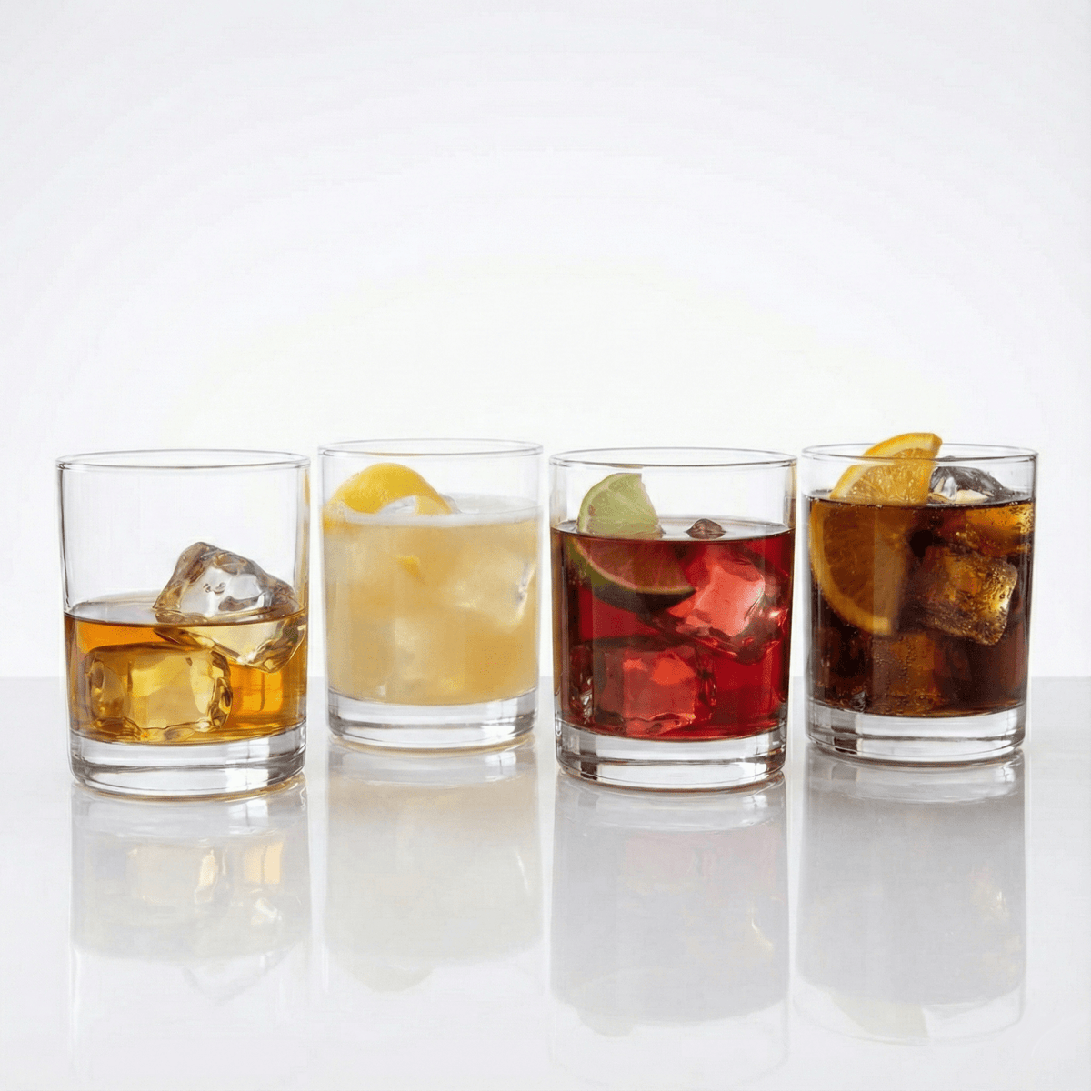 Mayfair Jackson Double Old Fashioned Glasses, Set of 4, 10 oz Whisky Tumblers | Kitchen Smart