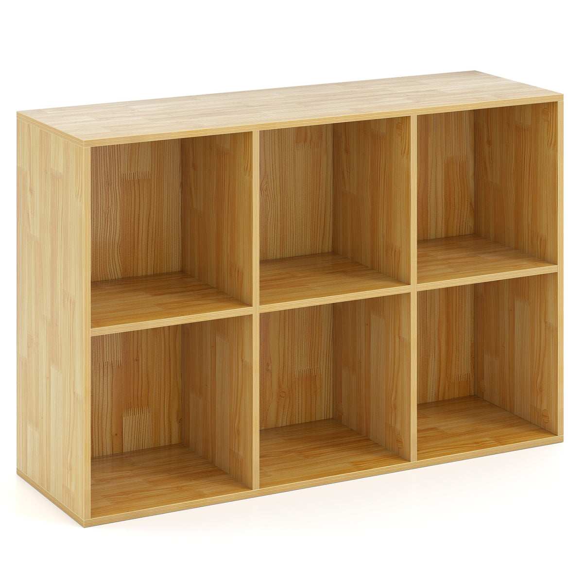 Modern 6-Cube Bookcase with Anti-tipping Kits for Bedroom Living Room-Burlywood view 3