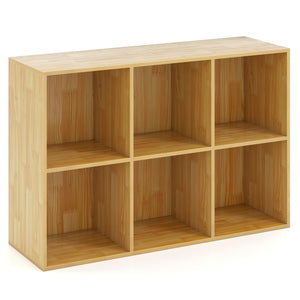 Modern 6-Cube Bookcase with Anti-tipping Kits for Bedroom Living Room-Burlywood view 3