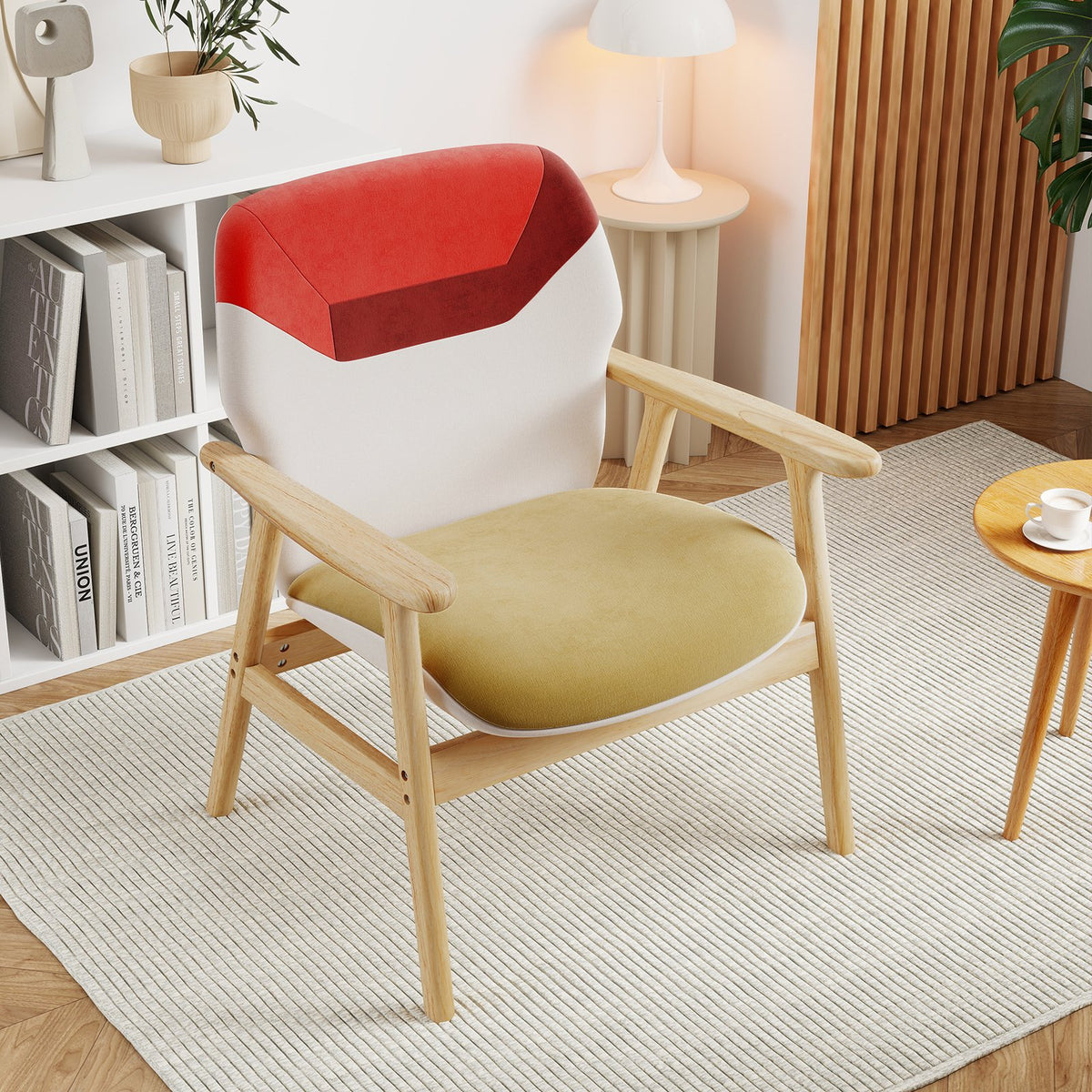 Modern Accent Chair Upholstered Side Armchair with Spacious Backrest view 2