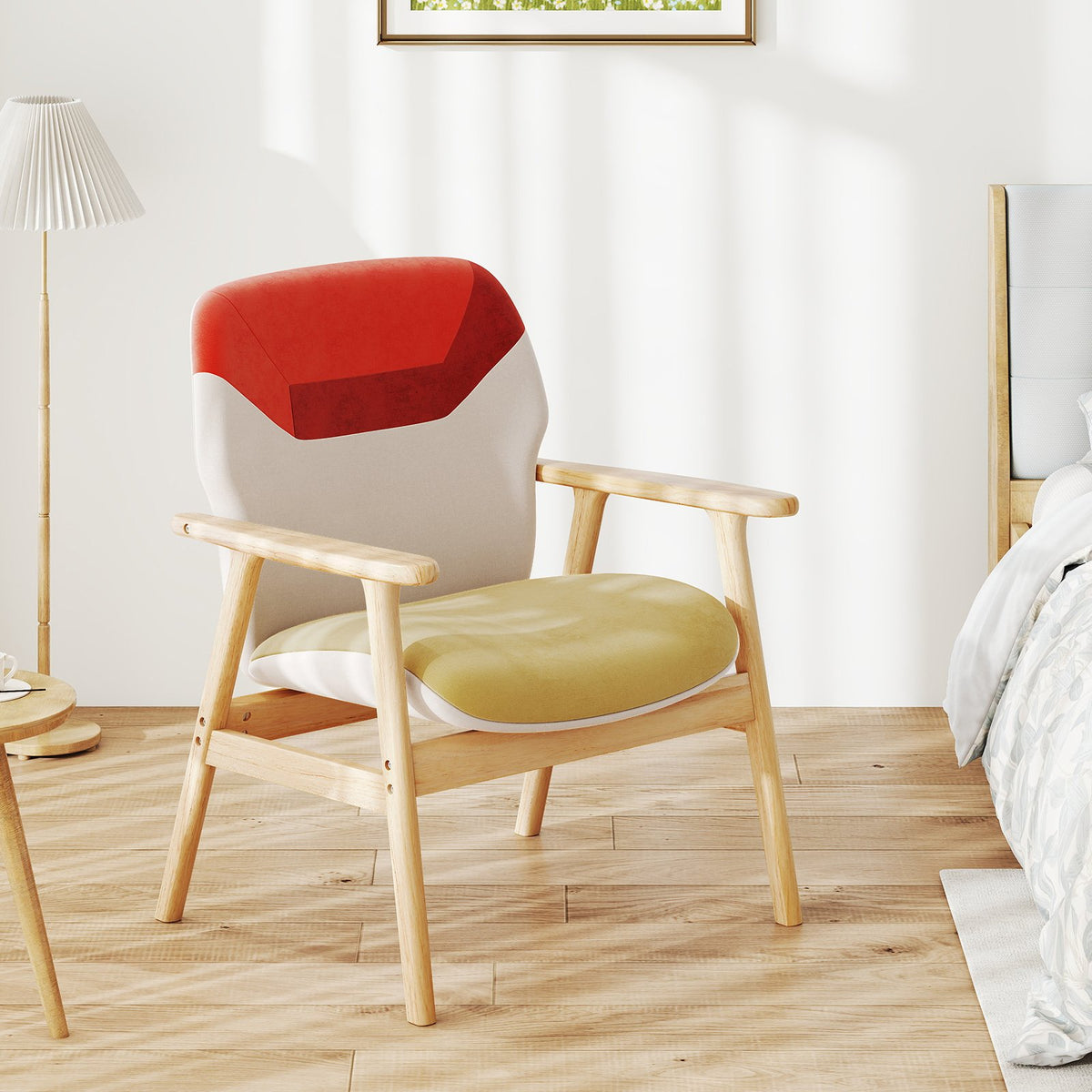Modern Accent Chair Upholstered Side Armchair with Spacious Backrest view 3
