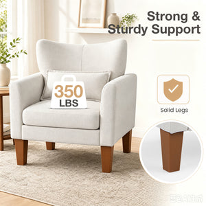 Modern Accent Chair with Removable Cushion & Pillow for Living Room-Beige view 8
