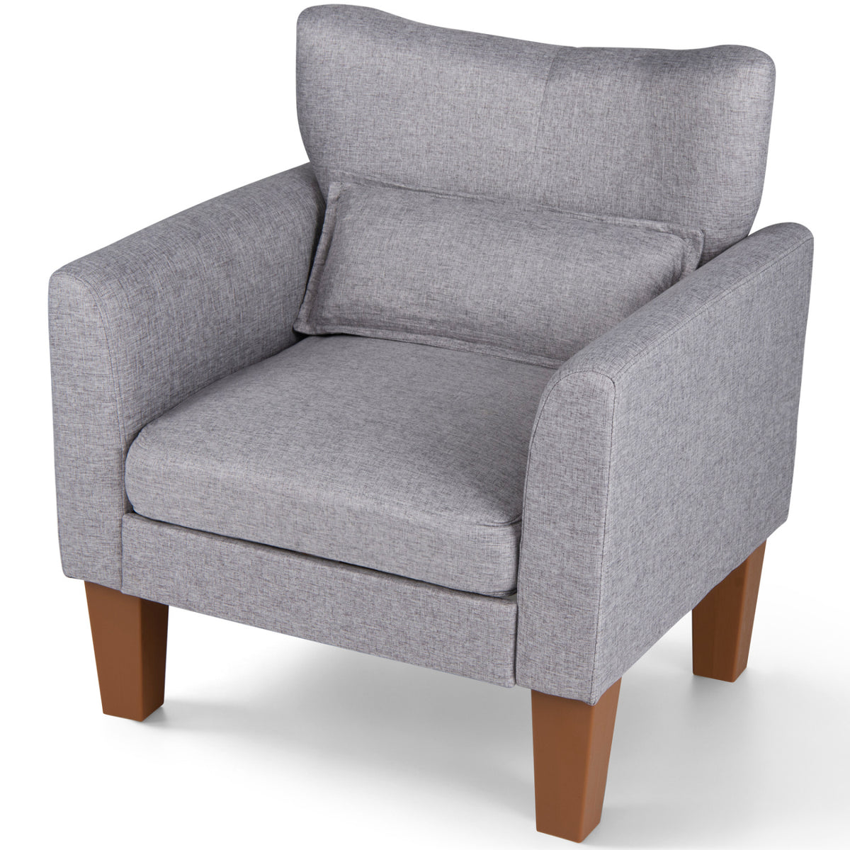 Modern Accent Chair with Removable Cushion & Pillow for Living Room-Gray view 4