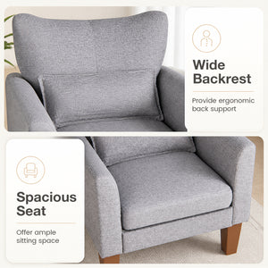 Modern Accent Chair with Removable Cushion & Pillow for Living Room-Gray view 6