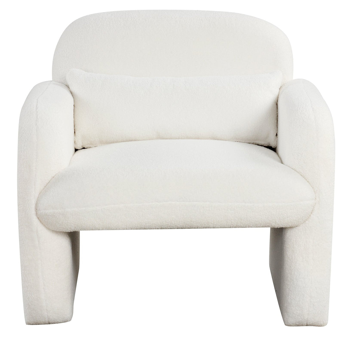Modern Accent Chair with Waist Pillow and Armrests for Living Room Bedroom-Beige view 4