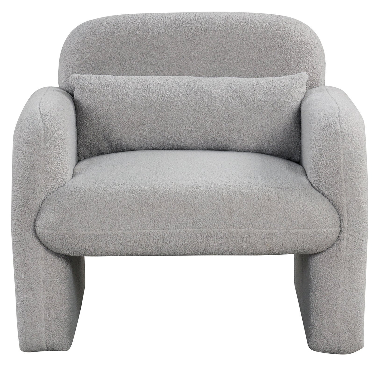 Modern Accent Chair with Waist Pillow and Armrests for Living Room Bedroom-Gray view 4