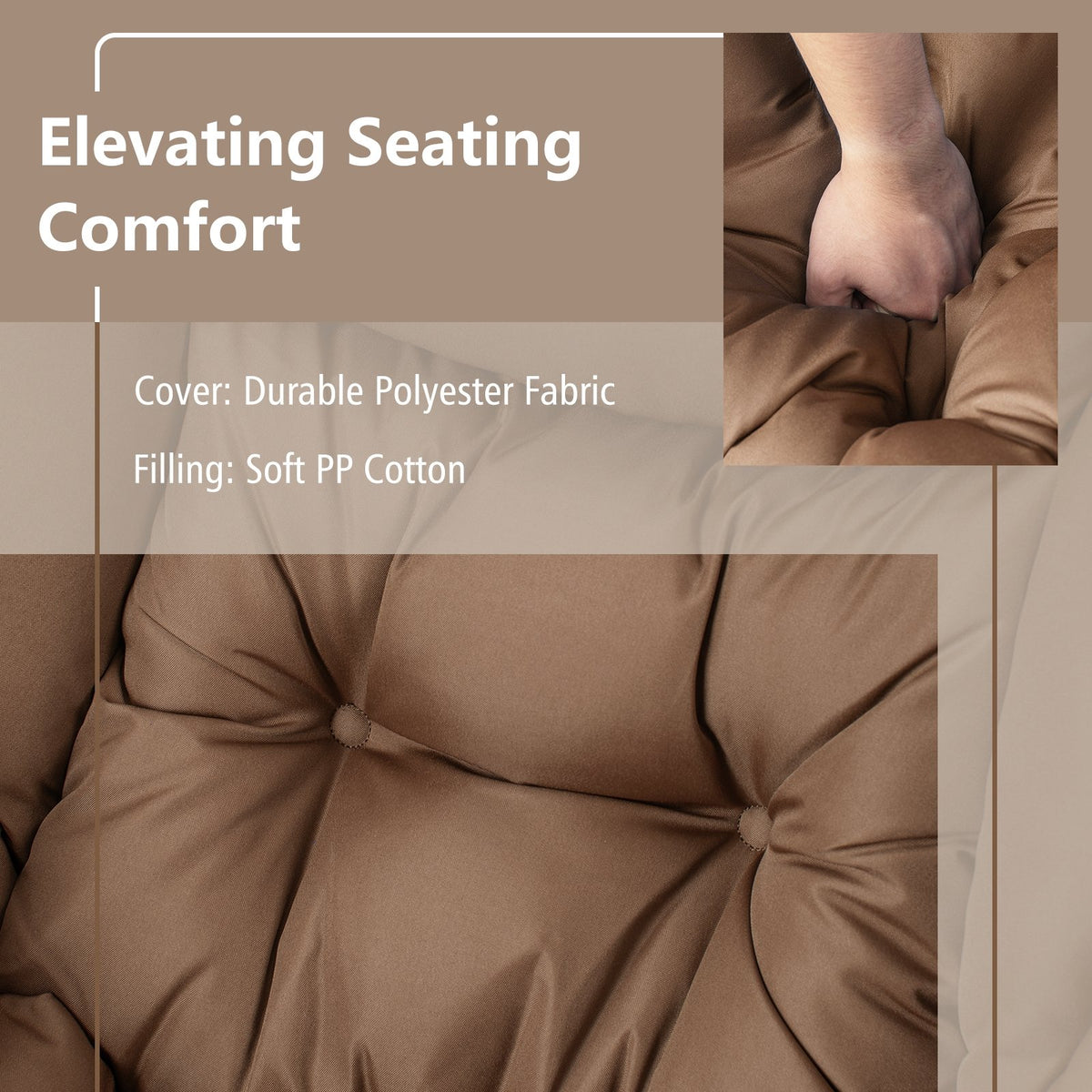 Modern Accent Sofa Chair with Folding Footrest and Side Pocket-Brown view 6