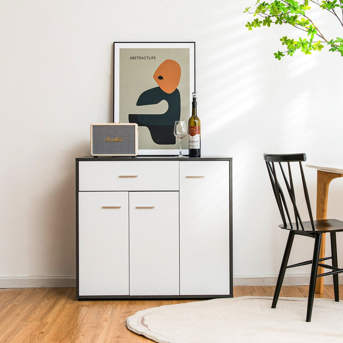 Buffet Sideboard Storage Cabinet with Spacious Table Top view 2
