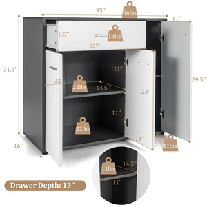 Buffet Sideboard Storage Cabinet with Spacious Table Top view 4