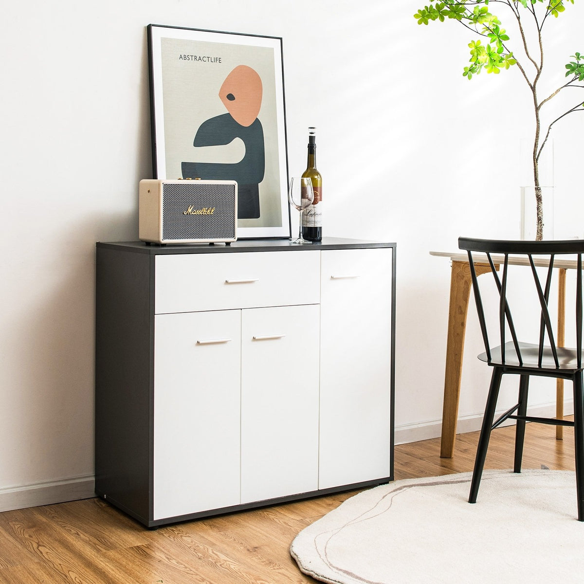 Buffet Sideboard Storage Cabinet with Spacious Table Top view 6