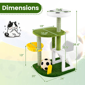 Modern Cat Tree for Indoor Kittens Multi-level Cat Tower with Perches-Green view 5