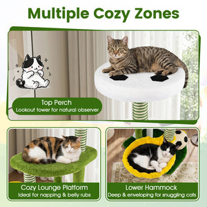 Modern Cat Tree for Indoor Kittens Multi-level Cat Tower with Perches-Green view 8