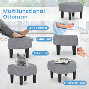 Modern Club Swivel Accent Chair with Ottoman Footrest Curved Backrest-Grey view 8