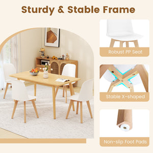 Modern Dining Chair Set of 2 with Solid Beech Wood Legs and Tilt Backrest-White view 8
