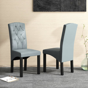 Modern Dining Chair with High Backrest High-density Sponge Cushion-Dark Gray view 2