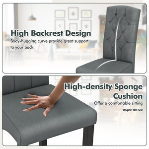 Modern Dining Chair with High Backrest High-density Sponge Cushion-Dark Gray view 5