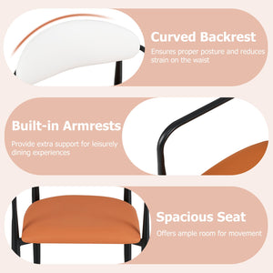 Modern Dining Chairs Set of 2 with Padded Seat and Curved Back view 7