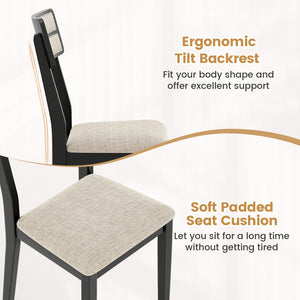 Modern Dining Chairs Set of 2 with Tilt Backrest for Dining Room-Black view 6