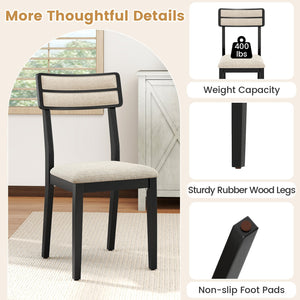 Modern Dining Chairs Set of 2 with Tilt Backrest for Dining Room-Black view 8