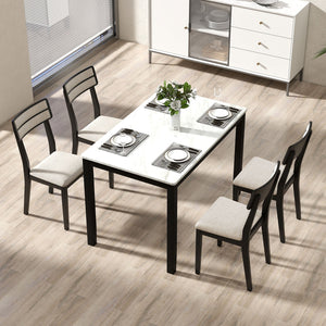 Modern Dining Chairs Set of 4 with Tilt Backrest for Dining Room-Black view 2