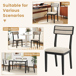 Modern Dining Chairs Set of 4 with Tilt Backrest for Dining Room-Black view 8
