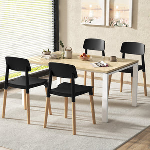 Modern Dining Side Chairs Set of 4 with Ergonomic Backrest for Dining Room-Black view 2