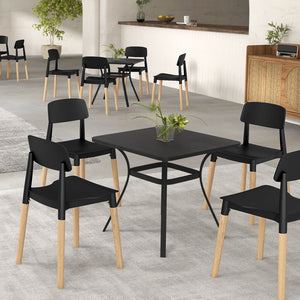 Modern Dining Side Chairs Set of 4 with Ergonomic Backrest for Dining Room-Black view 6