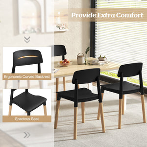 Modern Dining Side Chairs Set of 4 with Ergonomic Backrest for Dining Room-Black view 9