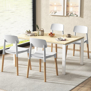 Modern Dining Side Chairs Set of 4 with Ergonomic Backrest for Dining Room-White view 2