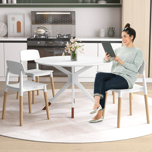 Modern Dining Side Chairs Set of 4 with Ergonomic Backrest for Dining Room-White view 3