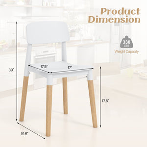 Modern Dining Side Chairs Set of 4 with Ergonomic Backrest for Dining Room-White view 5