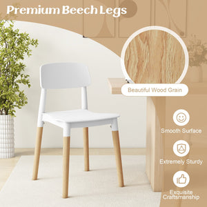 Modern Dining Side Chairs Set of 4 with Ergonomic Backrest for Dining Room-White view 7