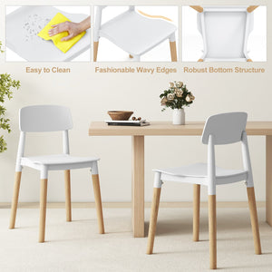 Modern Dining Side Chairs Set of 4 with Ergonomic Backrest for Dining Room-White view 8