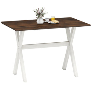 Modern Dining Table Wooden Kitchen Table with X-shaped Frame-White view 4