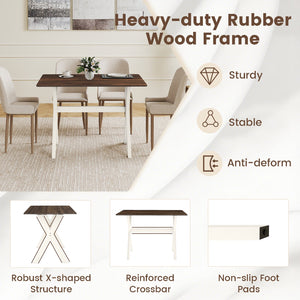 Modern Dining Table Wooden Kitchen Table with X-shaped Frame-White view 7