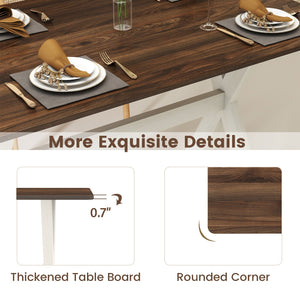 Modern Dining Table Wooden Kitchen Table with X-shaped Frame-White view 9