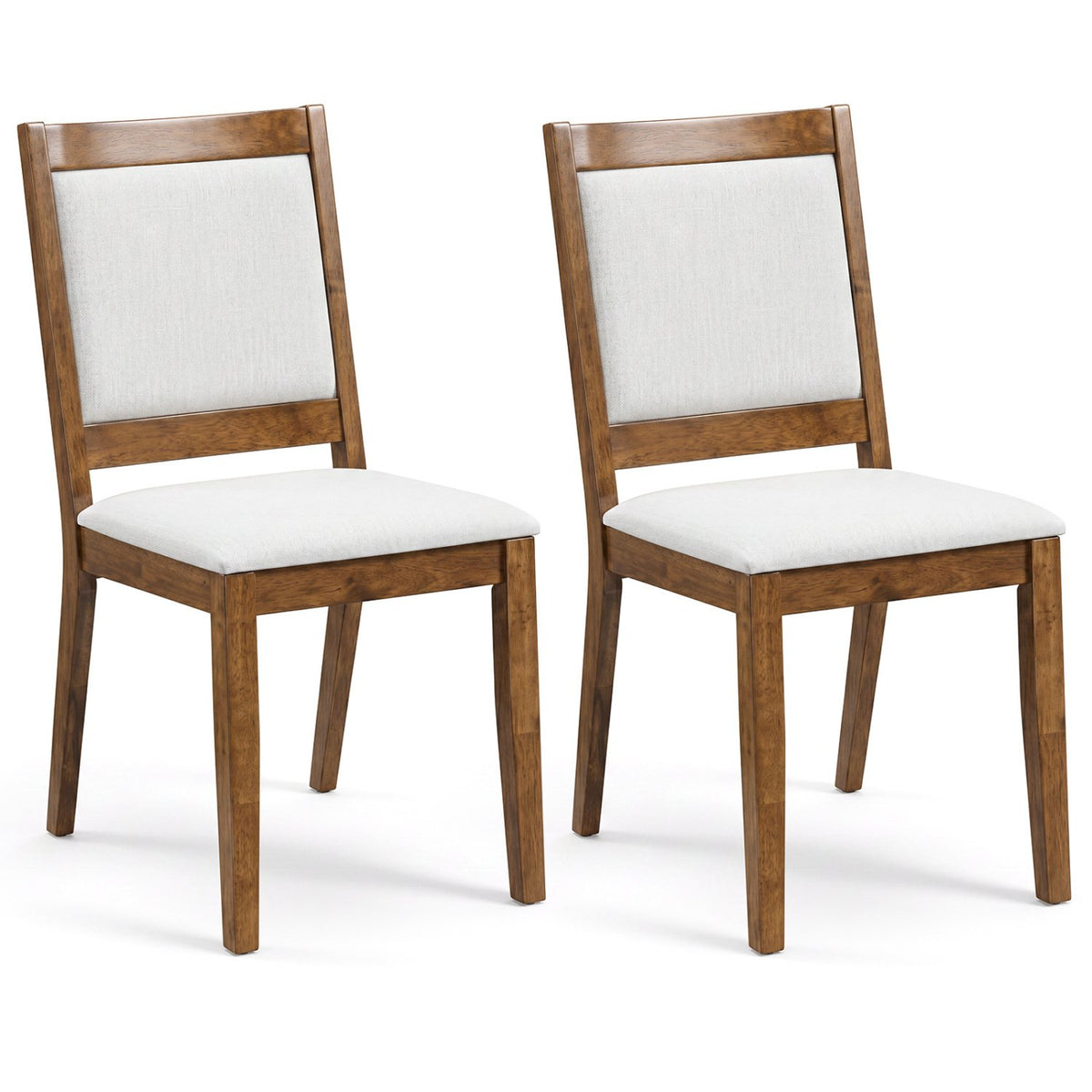 Modern Dining Upholstered Kitchen Chair Set of 2 with Padded Backrest-Brown