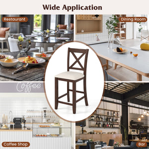 Modern Farmhouse Counter Height Stools with Footrest and Cushion-Walnut view 7