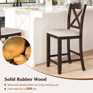 Modern Farmhouse Counter Height Stools with Footrest and Cushion-Walnut view 8