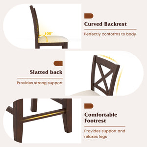 Modern Farmhouse Counter Height Stools with Footrest and Cushion-Walnut view 9