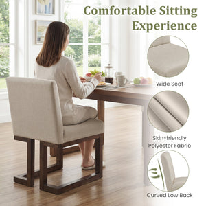 Modern Farmhouse Fabric Dining Chairs Set of 2 with 5.5 inches Thickened Padded Seat-Walnut view 7