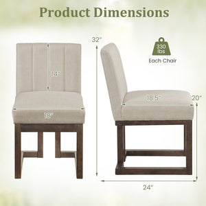 Modern Farmhouse Fabric Dining Chairs Set of 4 with 5.5 inches Thickened Padded Seat-Walnut view 4