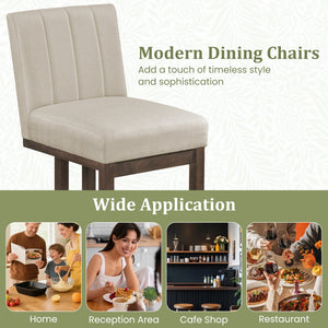 Modern Farmhouse Fabric Dining Chairs Set of 4 with 5.5 inches Thickened Padded Seat-Walnut view 8